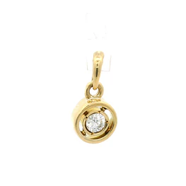 Colgante Circular Calado De Oro 18K Con Diamante Natural