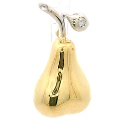 Colgante Pera De Dos Oros 18K Con Diamante Natural