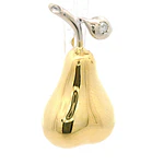 Colgante Pera De Dos Oros 18K Con Diamante Natural