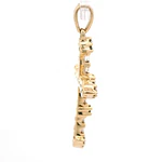 Colgante Cruz De Oro 14K Con 24 Diamantes Baguette y Redondos