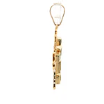 Colgante Cruz De Oro 18K Con 6 Esmeraldas Naturales