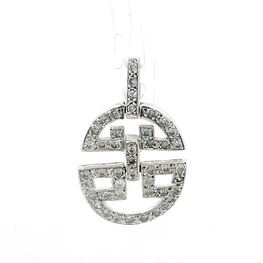 Colgante Articulado Calado De Oro Blanco 18K Con 45 Diamantes