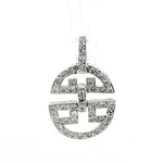 Colgante Articulado Calado De Oro Blanco 18K Con 45 Diamantes