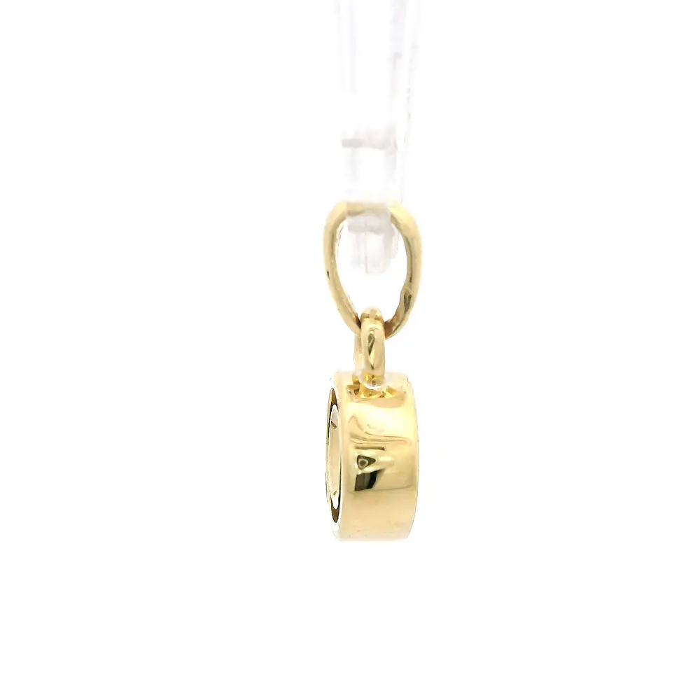 Colgante Circular Calado De Oro 18K Con Diamante Natural
