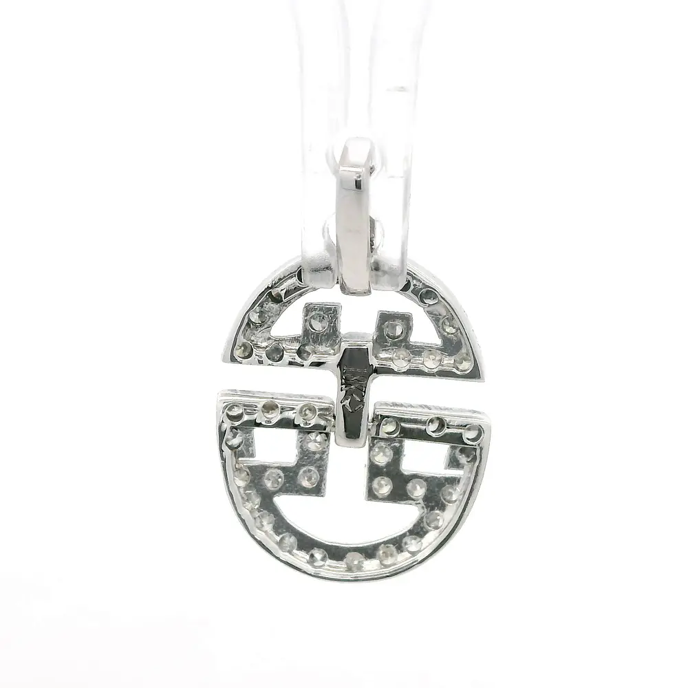 Colgante Articulado Calado De Oro Blanco 18K Con 45 Diamantes