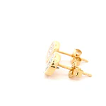 Aros Circulares De Dos Oros 18K Con Diamantes Naturales