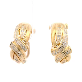 Aros Entrelazados De Oro Amarillo 18K Con Diamantes