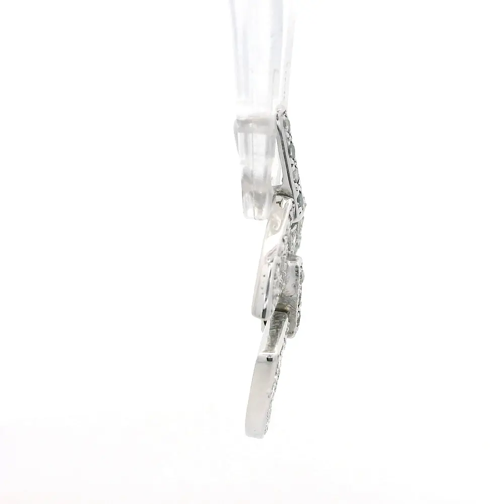Colgante Articulado Calado De Oro Blanco 18K Con 45 Diamantes