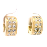 Aros Huggies De Oro Amarillo 18K Con Diamantes
