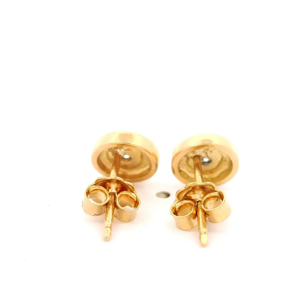 Aros Circulares De Dos Oros 18K Con Diamantes Naturales