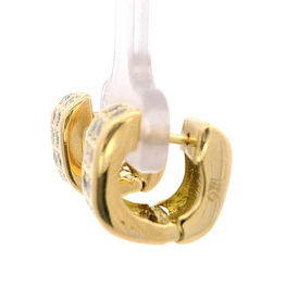 Aros Huggies De Oro Amarillo 18K Con Diamantes