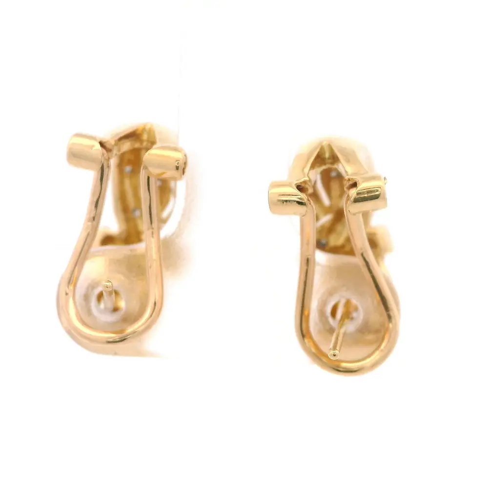 Aros Entrelazados De Oro Amarillo 18K Con Diamantes