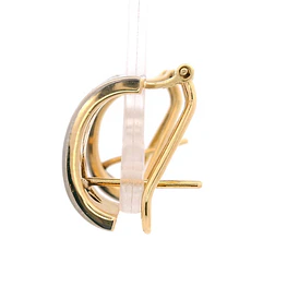 Aros Huggies De Dos Oros 18K Con Diamantes