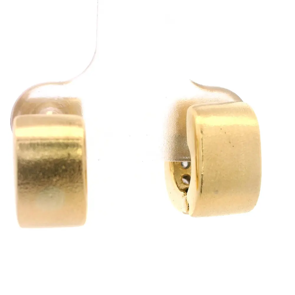 Aros Huggies De Oro Amarillo 18K Con Diamantes