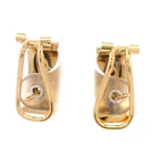 Aros Huggies De Dos Oros 18K Con Diamantes