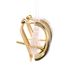 Aros Huggies De Dos Oros 18K Con Diamantes