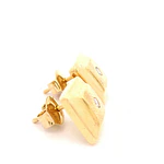 Aros Cuadrados De Oro Amarillo 18K Con Diamantes Naturales