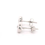Aros Hexagonales De Oro Blanco 18K Con Diamantes Naturales