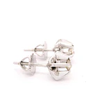 Aros Solitario Flor De Oro Blanco 14K Con Diamantes Naturales