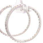 Aros Huggies De Oro Blanco 14K Con Diamantes