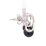 Aros Cruzados De Oro Blanco 14K Con Diamantes Naturales y Perlas