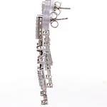 Aros Cintillos Cascada De Oro Blanco 18K Con Diamantes Amarillos