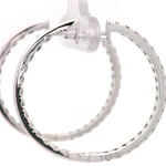 Aros Huggies De Oro Blanco 14K Con Diamantes