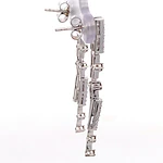 Aros Cintillos Cascada De Oro Blanco 18K Con Diamantes Amarillos
