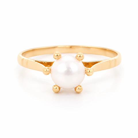 Anillo de Oro Amarillo 18K Pistilo