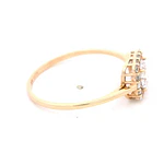 Anillo Halo Cuadrado De Oro Amarillo 14K Con Micropiedras Incoloras