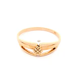 Anillo Calado De Oro Rosado 18K Con Rombo Tallado
