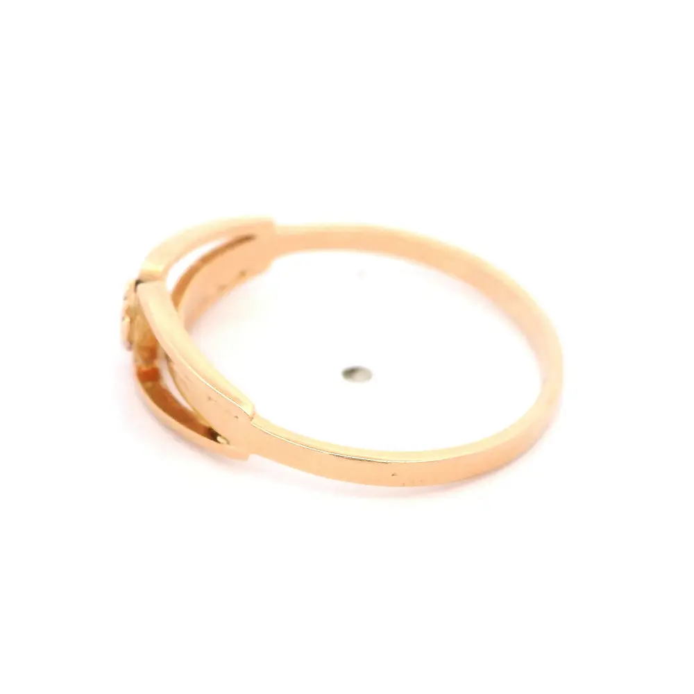 Anillo Calado De Oro Rosado 18K Con Rombo Tallado
