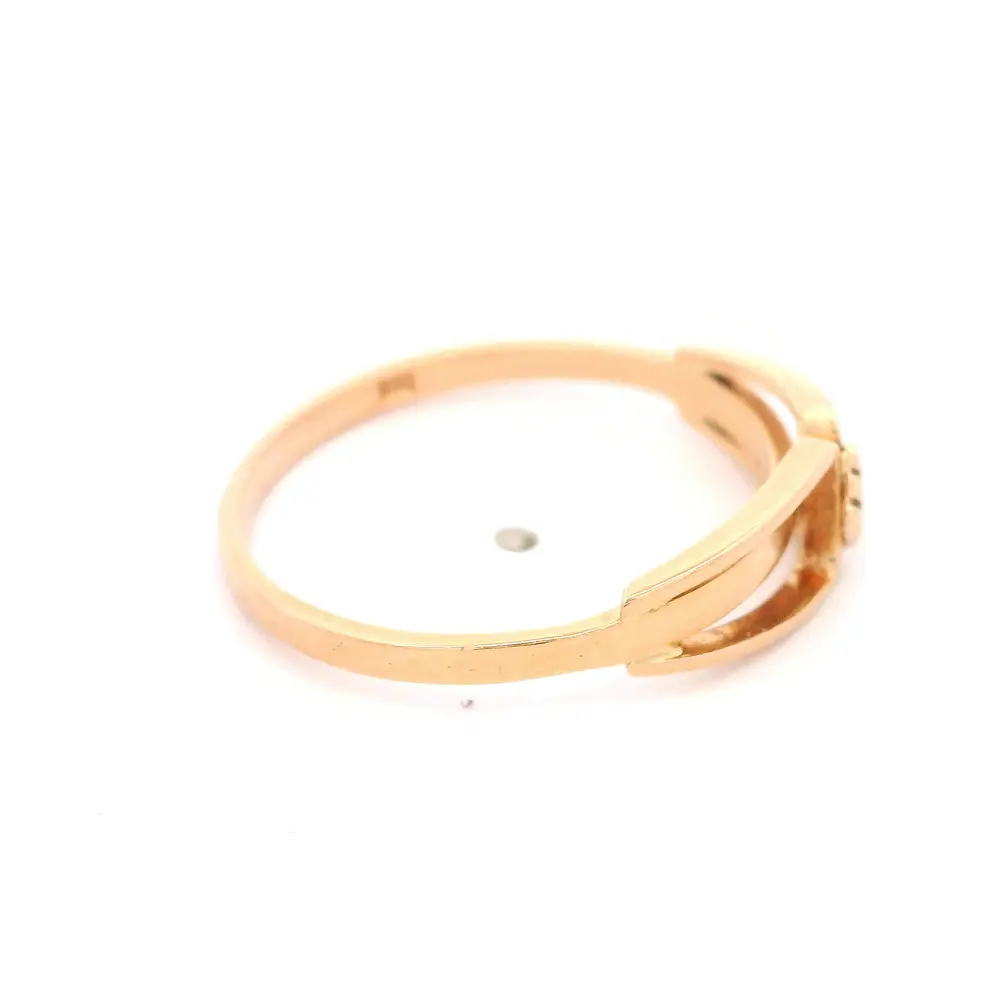 Anillo Calado De Oro Rosado 18K Con Rombo Tallado