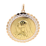 Colgante Dos Oros 18K Religioso Virgen María 