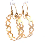 Aros Bote De Oro Rosado 18K Con Corazones Calados