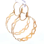 Aros Bote De Oro Rosado 18K Con Corazones Calados