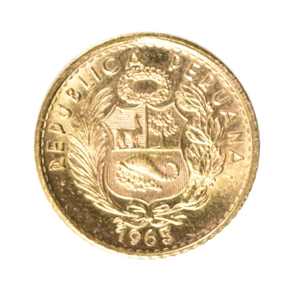 Moneda De Oro 5 Soles Perú 1965