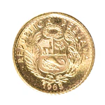 Moneda De Oro 5 Soles Perú 1965