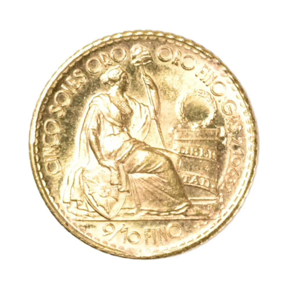 Moneda De Oro 5 Soles Perú 1965