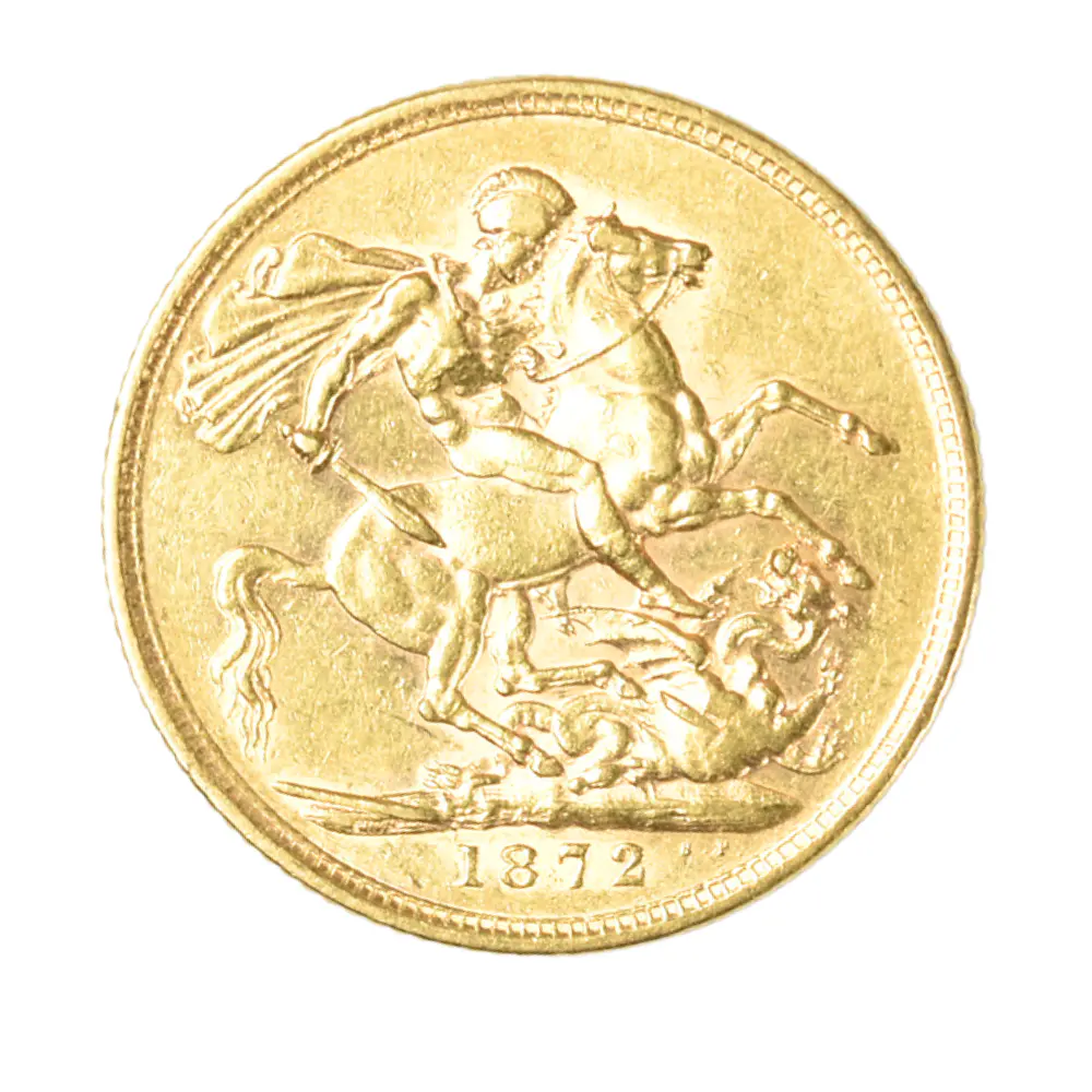 Moneda De Oro 1 Soberano Reina Victoria Reino Unido 1872