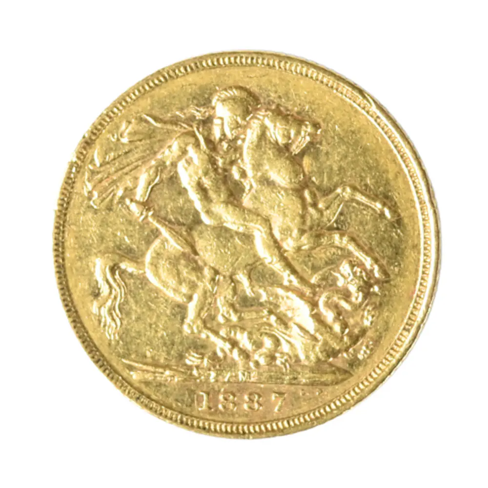 Moneda De Oro 1 Soberano Reina Victoria Reino Unido 1887