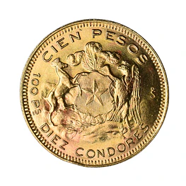 Moneda de Oro 100 Pesos 10 Cóndores Chile 1954
