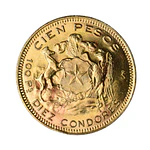 Moneda de Oro 100 Pesos 10 Cóndores Chile 1954