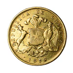 Moneda de Oro 10 Pesos Chile 1859