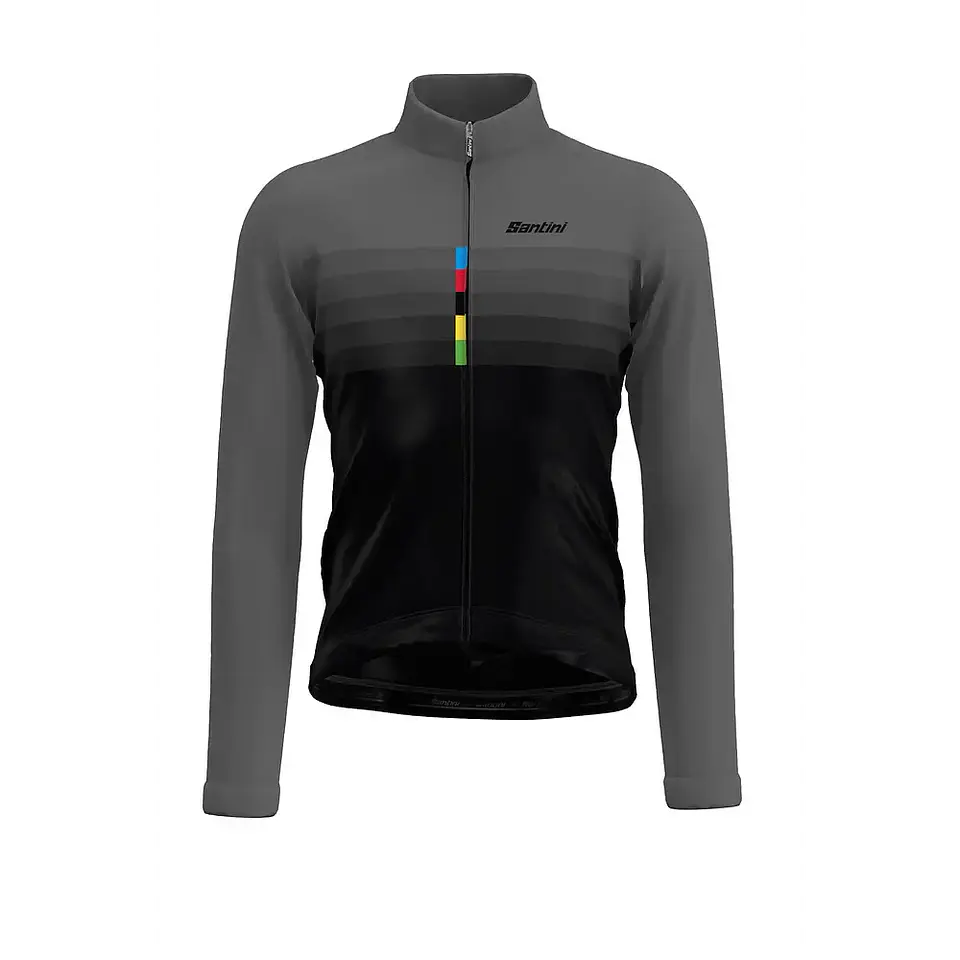 Maillot Manga Larga Santini UCI Hombre - Black 1