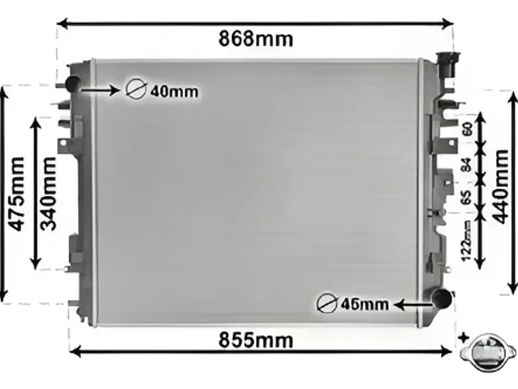 Radiador De Agua Ram 1500 Pickup DS 3.6l 2008 - 2026 1