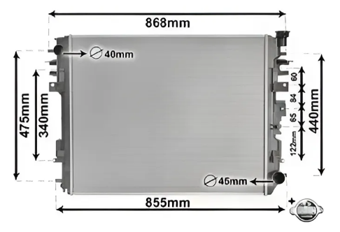 Radiador De Agua Ram 1500 Pickup DS 3.6l 2008 - 2026 2