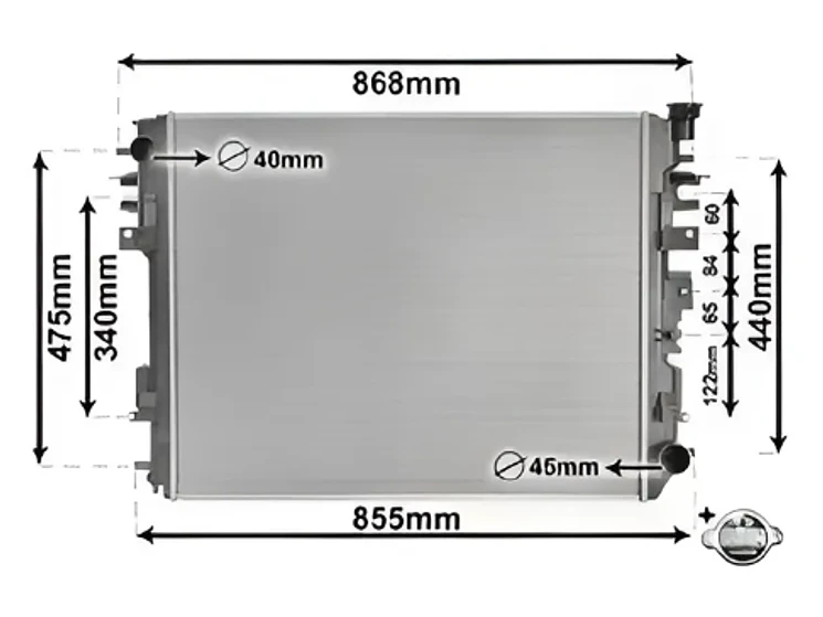 Radiador De Agua Ram 1500 3.6L 2008 - 2026 3