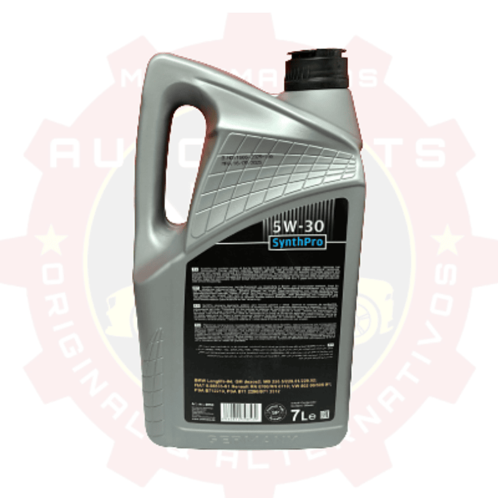 BIDON DE ACEITE DE 7 LITROS 5W-30 PARA DPF CUMPLE NORMA API SP Y NORMAS ACEA C2/C3 2