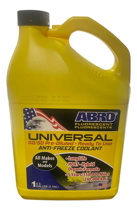 Refrigerante Anticongelante Abro 50/50 3,78 Lt Amarillo